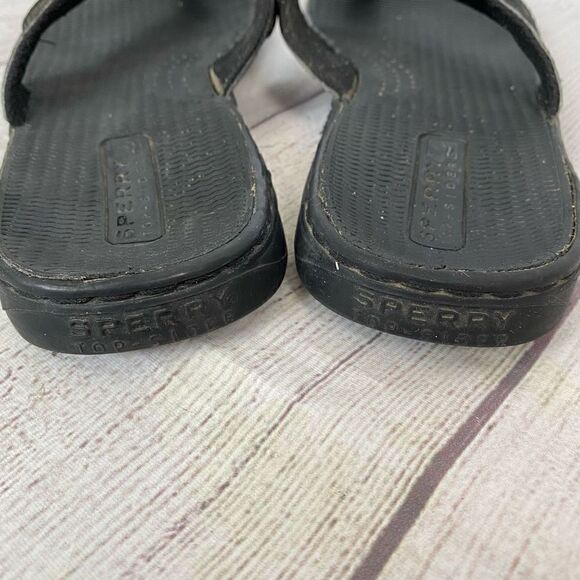 Sperry Topsider black flip flops w/rubber soles sz 8 women - Picture 5 of 9